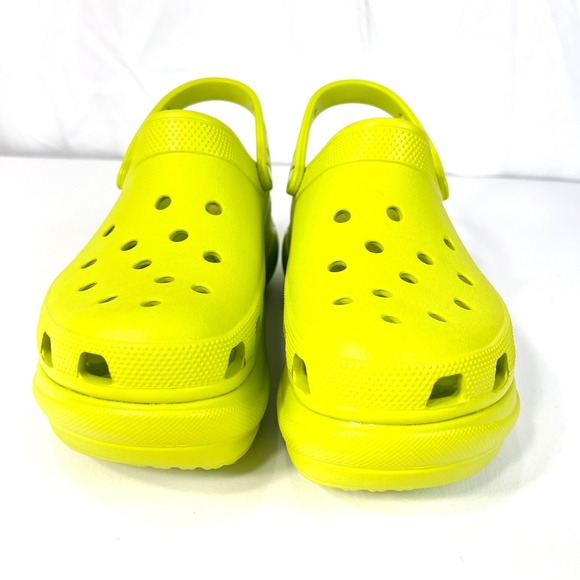 Crocs Classic Bae Platform Clog Lime Neon Green Women's Shoes Comfort - Picture 5 of 7
